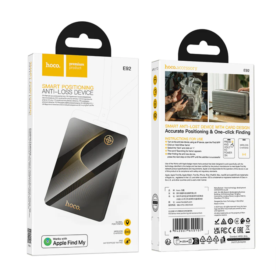 Hoco Smart Wireless Tracker Card & Wireless Charging (E92)
