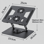 360° rotating laptop stand with dual cooling fans