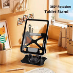 360° Rotating Tablet & Phone Stand | Adjustable Metal Desktop Holder for Smartphones iPad Tablets