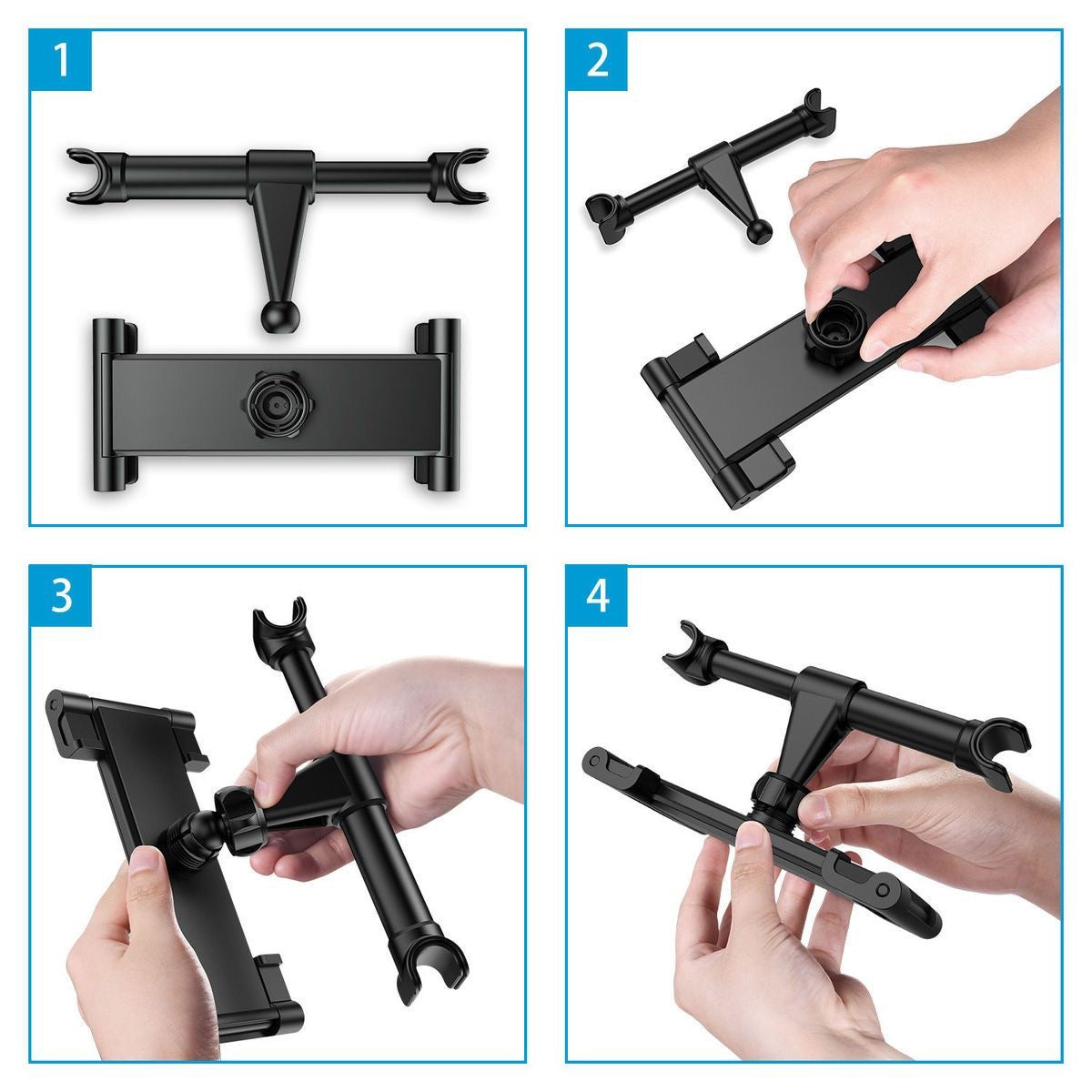 Universal Car Seat Back Headrest Mount Holder for 4.7~10.5" iPad Phone Tablet