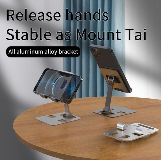 Adjustable Aluminum Alloy Phone and Tablet Holder Side View