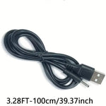 Barrel Jack Power Cable - 2mm x 0.6mm charger (Black) 1m - Black - Electronics Accessories
