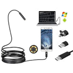 Borescope / Endoscope Camera - Android (Type C Micro USB & Computer Ports) - 5.5mm, 1m Semi-rigid Cable / Type Ports