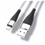 Charger Cable for iPhone/iPad 1m (Black & White) (Copy) - Black White - Phone/Tablet Accessories