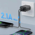 Dual USB Power Adapter Wall Plug (NZ / AUS) (Black) - Electronics Accessories