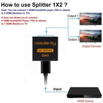 HDMI Splitter 1x2 4K 30Hz 1 In 2 Out 1.4b