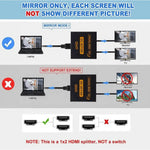 HDMI Splitter 1x2 4K 30Hz 1 In 2 Out 1.4b