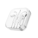 HOCO M111 Max white wired Lightning earphones with microphone and DAC