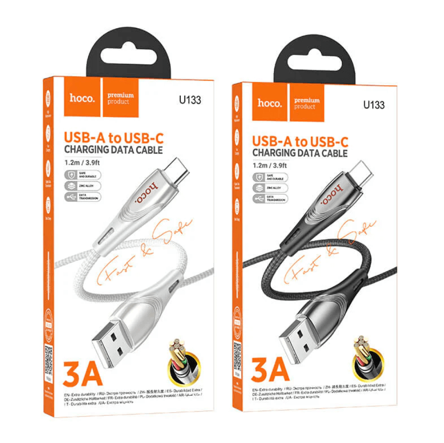 HOCO U133 USB C cable retail packaging