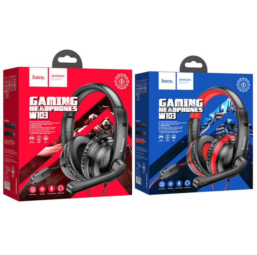 Hoco W103 Wired Headphones Full Package Display