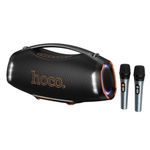 HT4 Max high-power Bluetooth party speaker with dynamic LED lighting and two wireless microphones