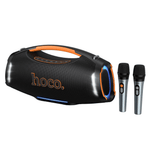 HT4 Pro Bluetooth karaoke party speaker with dynamic LED lighting and two wireless microphones