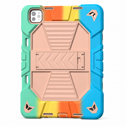 Colorful phone case with geometric design on a white background