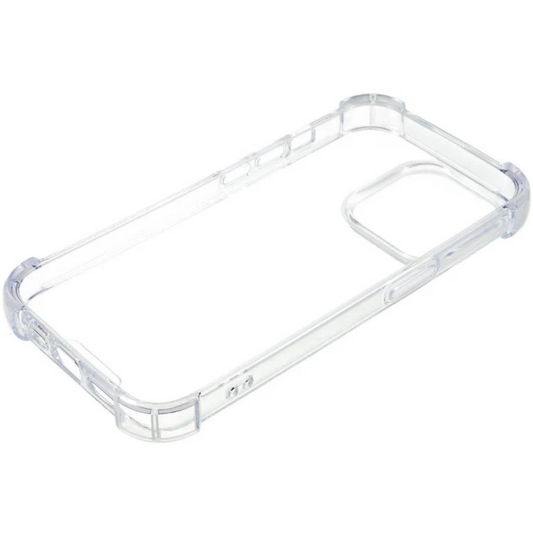 Clear phone case on a white background
