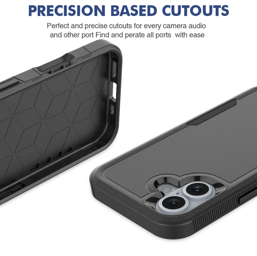 iPhone 16 Plus armor case precise cutouts