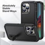 IPhone 16 Pro Max Triple Layer Armor Hard Case with Kickstand - Mobile Phone