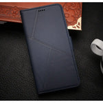 iPhone 17 Air Flip Wallet Case Cowhide Dot Pattern - Navy - Mobile Phone