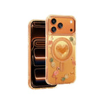 Keephone 3D Heart Glitter Case for iPhone 17 Pro | MagSafe Compatible (Peachy) - Orange - Mobile Phone