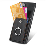 Magnetic Card Holder with Ring β Black