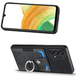 Magnetic Card Holder with Ring β Black