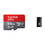 Micro SD Memory Card (64GB) & Adapter - SanDisk - 64GB - Electronics Accessories