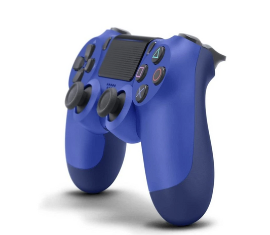 Blue Wireless PS4 Controller Side View for PlayStation 4 and PC