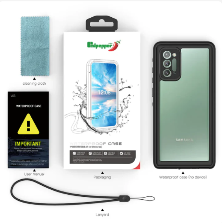 Samsung Galaxy S20 case accessories – lanyard and cleaning cloth NZ