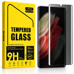 Samsung Galaxy S21 Ultra Privacy Tempered Glass Screen Protector (2 Pack) β 9H HD Anti-Spy 2.5D Rounded Edge Impact &