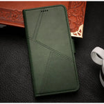Samsung Galaxy S24 Ultra Flip Wallet Case Cowhide Dot Pattern - Green - Mobile Phone