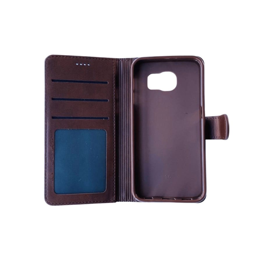 Synthetic Leather Flip Case for Samsung Galaxy S6 (Brown)