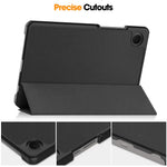 Samsung Galaxy Tab A9 8.7 Trifold Folio Stand Slim PU Leather Magnetic Flip Cover Case
