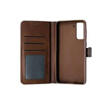 Synthetic Leather Flip Case for Samsung Galaxy S21 Plus (Brown) - Phone / Brown - cases