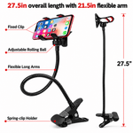 Universal flexible arm phone holder for hands-free smartphone viewing