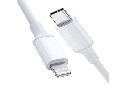 USB-C to Lightning fast charging cable close-up