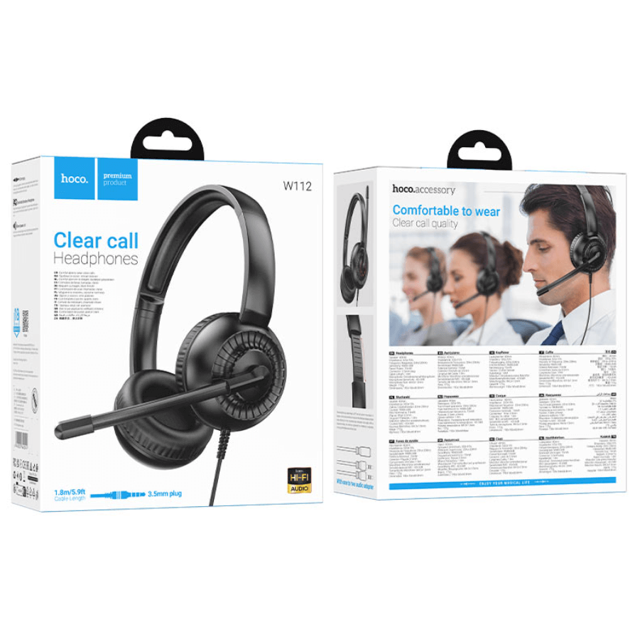 W112 Pure wired call center headset packaging