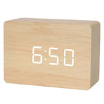 Wooden LED Digital Alarm Clock with Temperature Display & Night Light (4 colours available) - Wood - HBC
