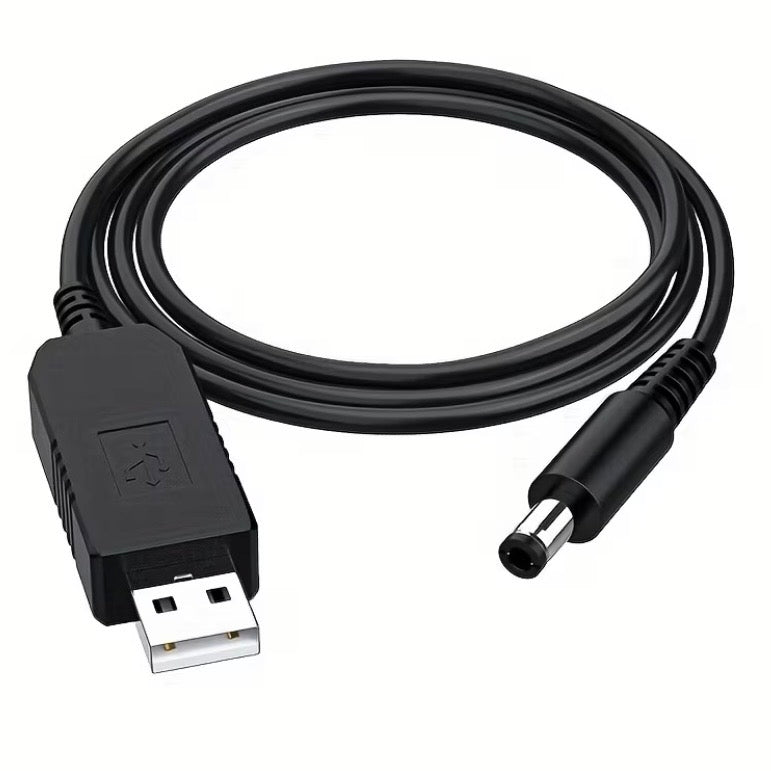 Barrel Jack Power Cable - 8.4V / 5.5mm x 2.1mm charger (Black) 1m
