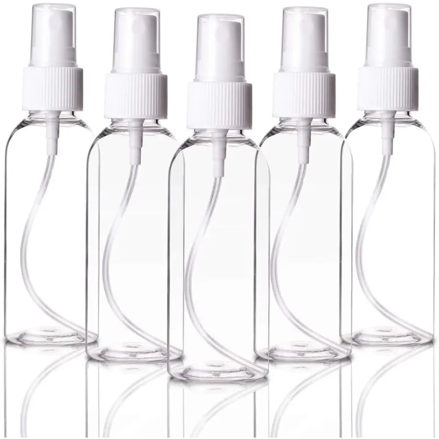 20 x 100 ml Clear Plastic Bottle with Fine Mist Spray Atomiser & Cap