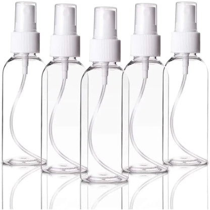 20 x 100 ml Clear Plastic Bottle with Fine Mist Spray Atomiser & Cap