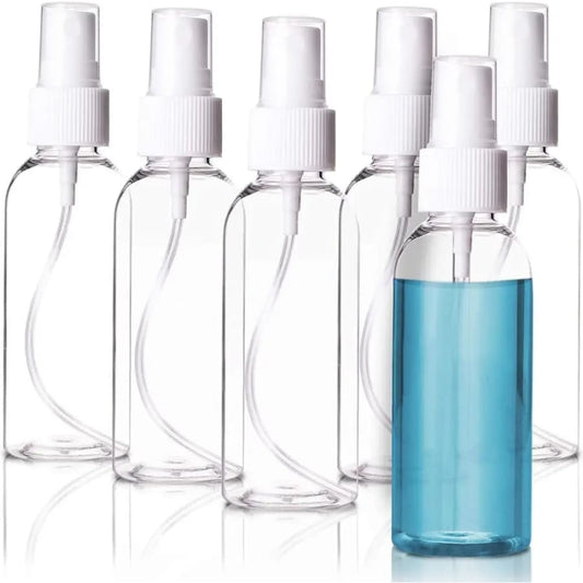 20 x 100 ml Clear Plastic Bottle with Fine Mist Spray Atomiser & Cap