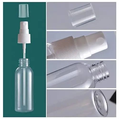 20 x 100 ml Clear Plastic Bottle with Fine Mist Spray Atomiser & Cap