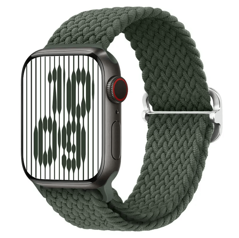Apple Watch Braided Nylon Band – Adjustable Buckle, Lightweight & Stretchy