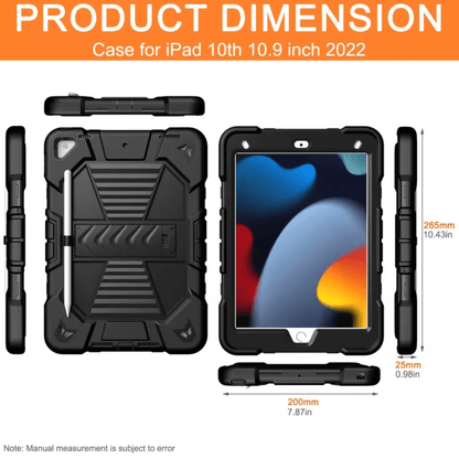 Rugged iPad 10.2 Case (7th/8th/9th Gen) – Shockproof Cover, Stand & Pencil Holder