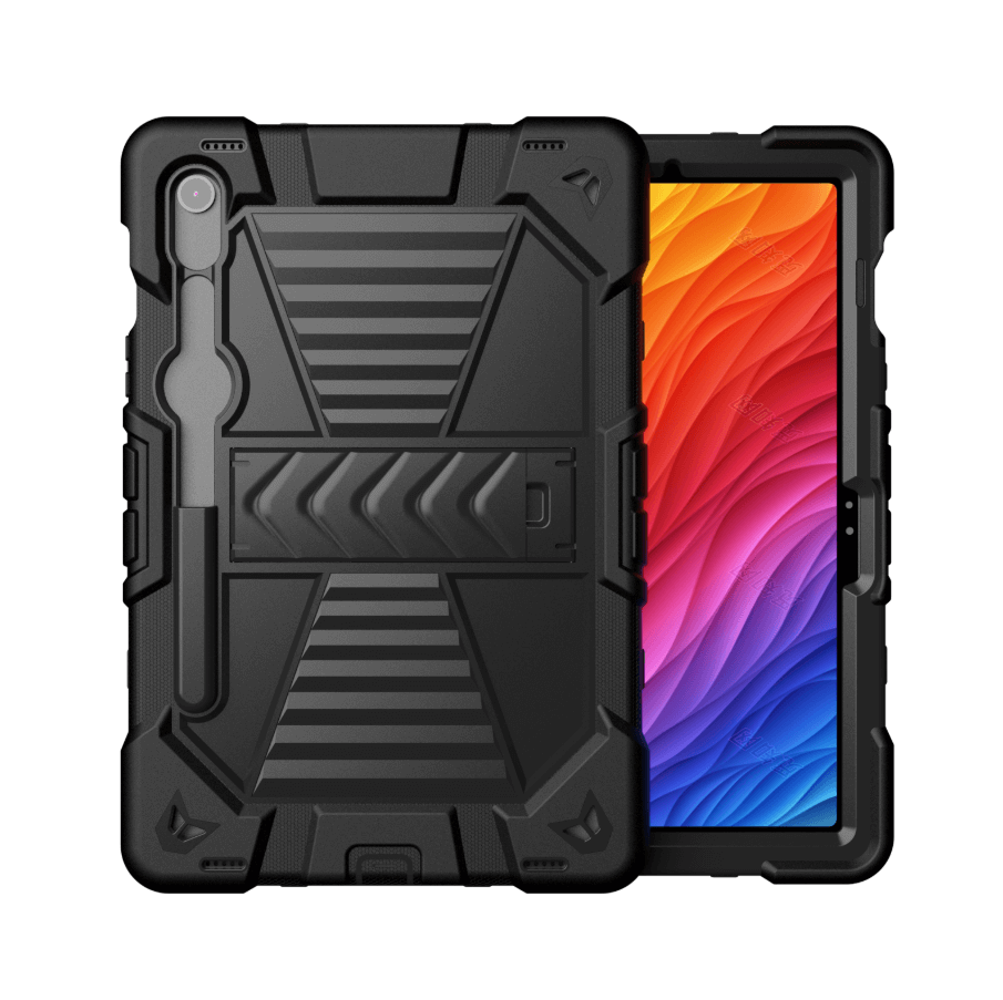 Samsung Galaxy Tab S9 Rugged Shockproof Case with Kickstand (Black)