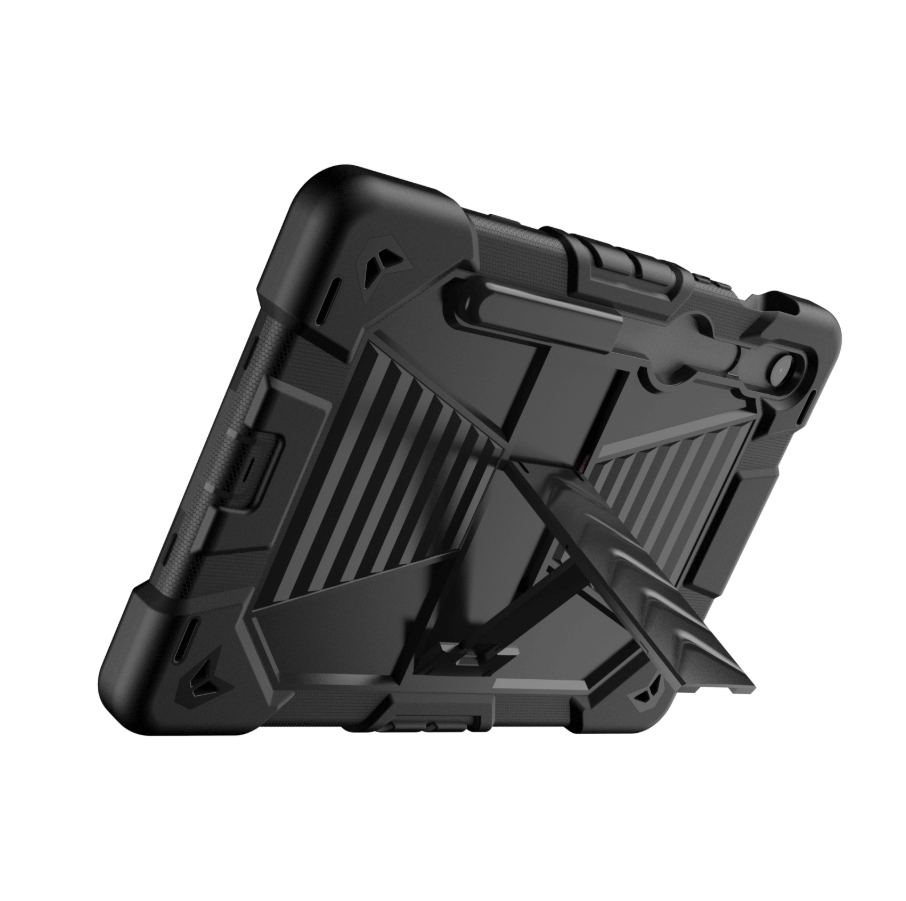 Black rugged tablet case on a white background