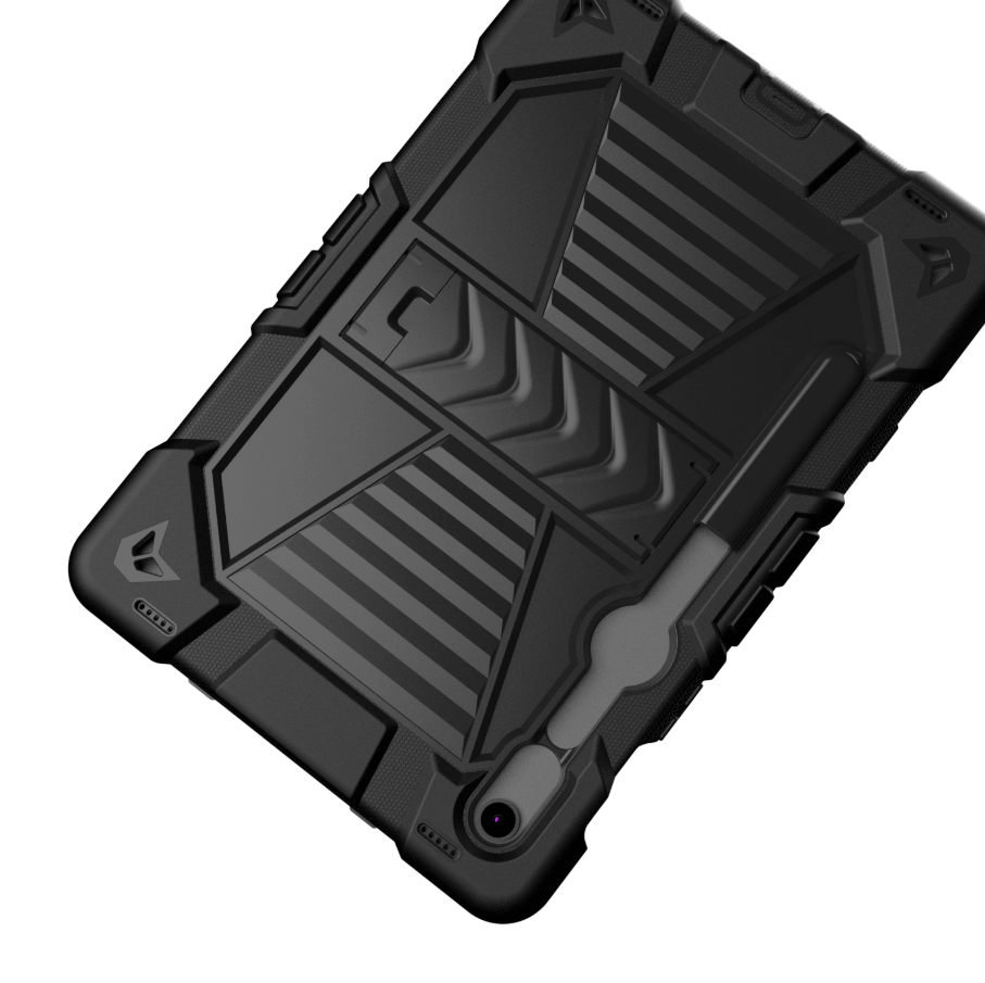 Samsung Galaxy Tab S9 Rugged Shockproof Case with Kickstand (Black)