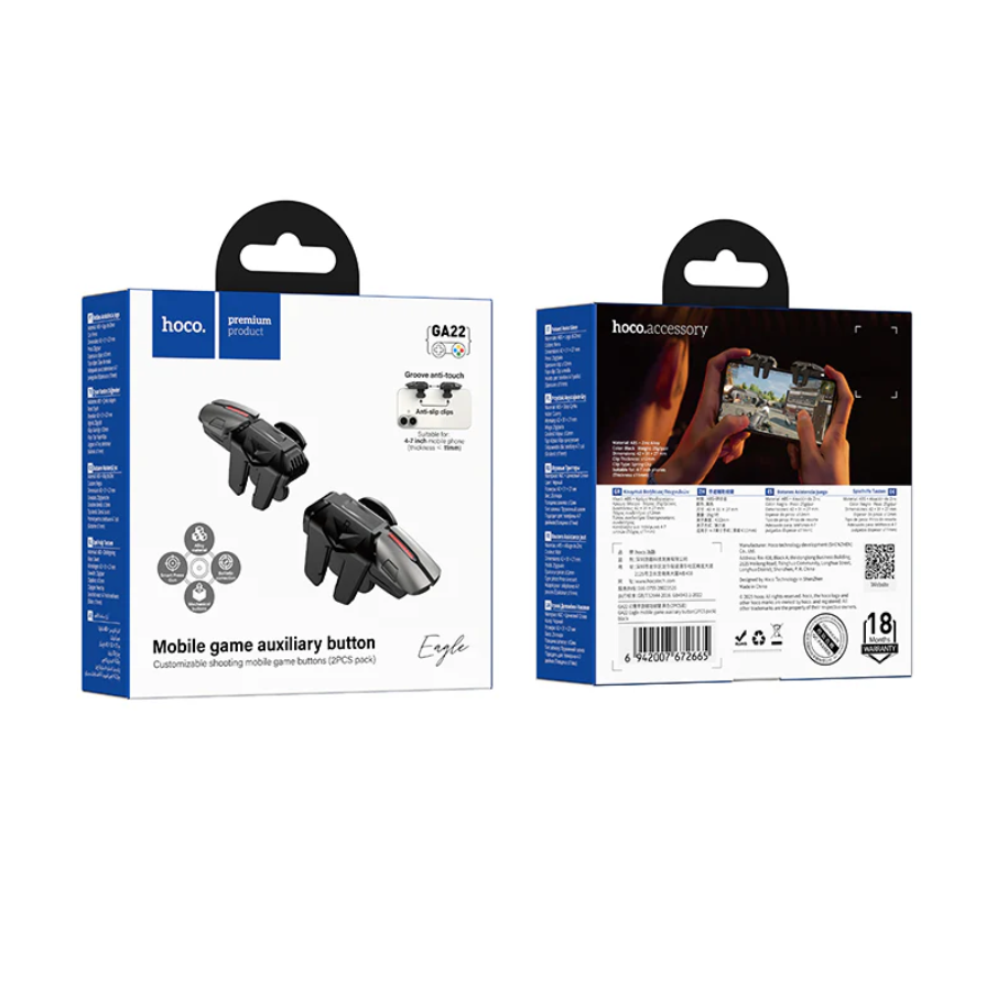 Mobile Gaming Trigger Buttons 4 Finger Controller (GA22)