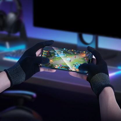 Mobile Gaming Finger Sleeves Silver Fiber (GA21)