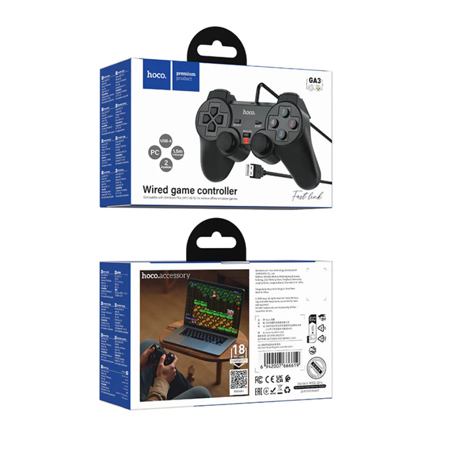 Wired Gaming Controller PC USB Gamepad (GA3)