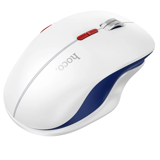 Wireless Mouse Dual Mode Bluetooth LED Rechargeable (GM40) White